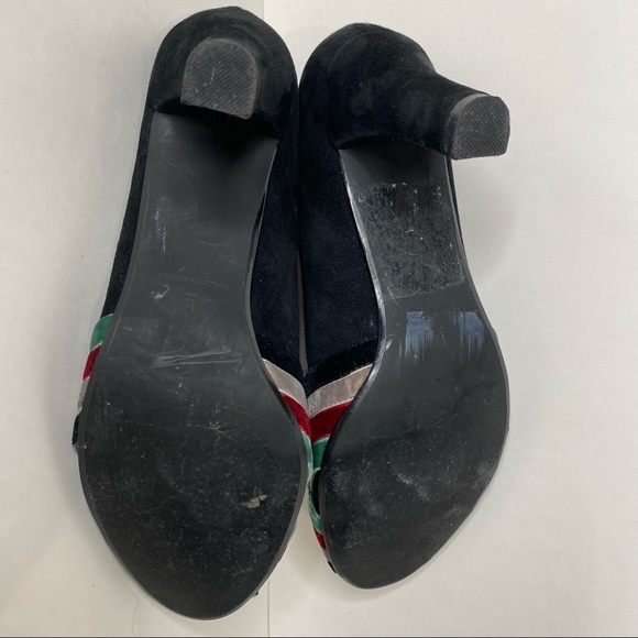 Faryl Robin Suede Velvet Crossover Front Heel Open Toe 40s Retro Anthropologie 6 - Picture 15 of 15